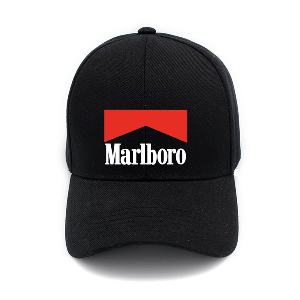 Men/Womens Marlboro-Logo Plain Adjustable Peak Cap Fashion Trucker Hat