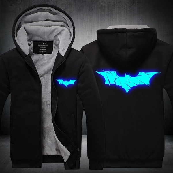 New Winter Anime Luminous Men Fashion Jackets BATMAN Hoodie Men