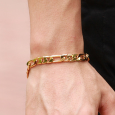 Fashion Men's Curb Chain 18K Gold Plated Bracelet  Man Cool Bracelet