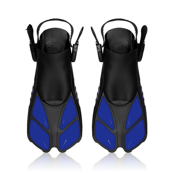 Snorkeling Fins Swim Fin Travel Open Heel Flippers Short Adjustable ...