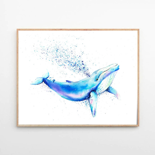 Whale wall art sales nursery