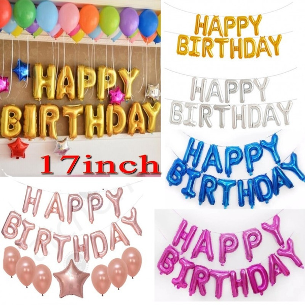 LARGE HAPPY BIRTHDAY SELF INFLATING BALLOON BANNER BUNTING PARTY DECORATION UK 