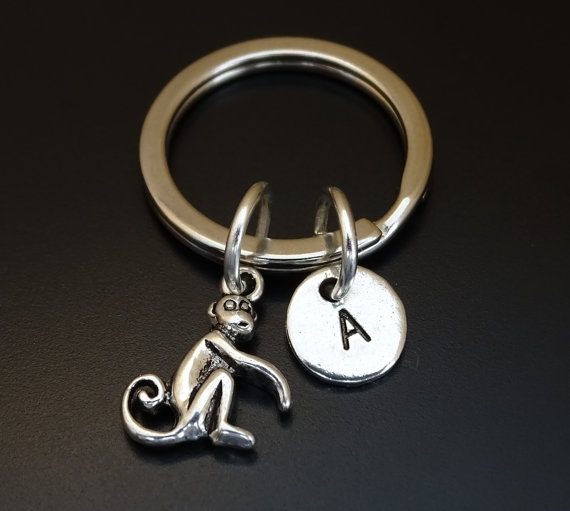 Monkey Keychain Custom Keychain Custom Key Ring Monkey Charm