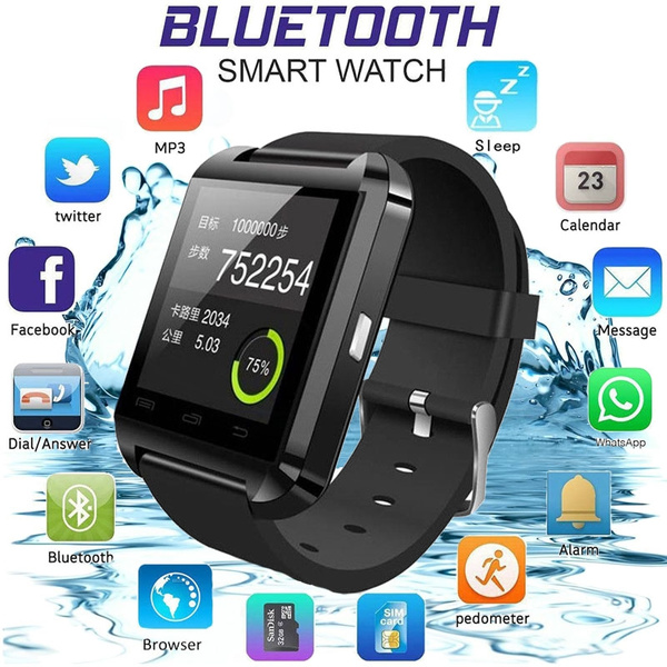 Smart Watch Smartwatch U8 Bluetooth WristWatch for iPhone, Android, iOS.  Black | Wish