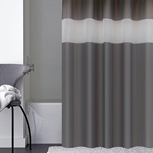 Dark Gray Shower Curtain Extra Long 72, 78 Inch Long Shower Curtain