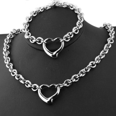 Steel, Heart, Jewelry, Chain
