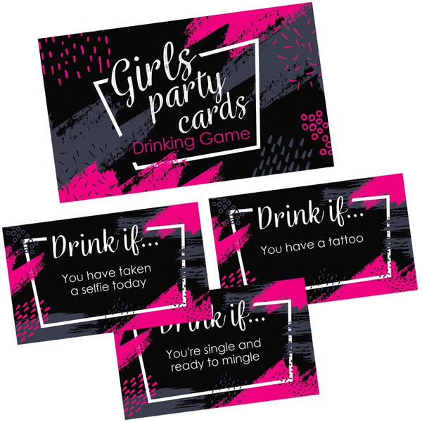 Girls Party Drinking Games Cards 36 Funny Naughty Adult Drink If Cards For Birthday Night Out Bachelorette Party Supplies Decorations Wish