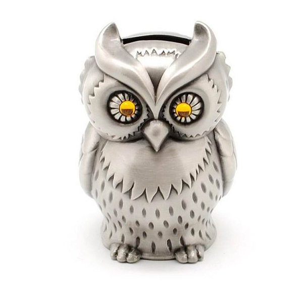 Vintage Metal Owl Piggy Bank Bar Shop Crafts Home Decoration Money