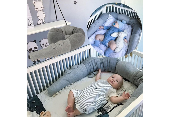 LOAOL Crocodile Baby Braid Crib Bumper Animal Nursery Cradle Decor Newborn Gift Kids Pillow Cushion 
