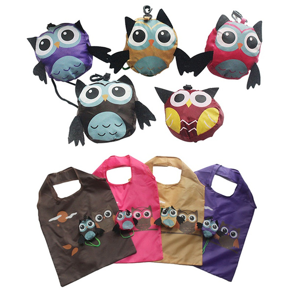 1PC Travel Folding Shopping Bag Owl Eco-friendly Tote Portable Reusable Animal