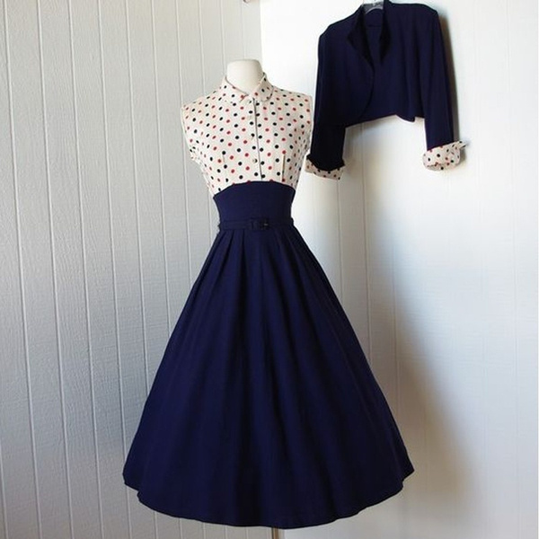 1940s blue dress