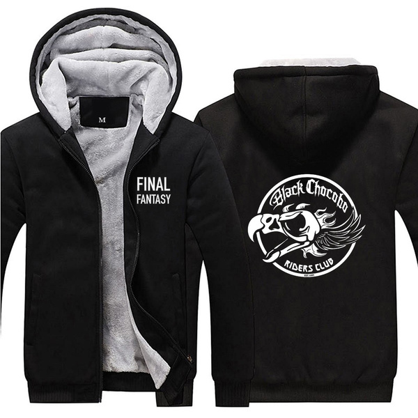 Game Final Fantasy XIV FF14 Shinra RPG Chocobo Hoodies Zip Up Polyester  Fleece Black Super Warm Sweatshirts Coats