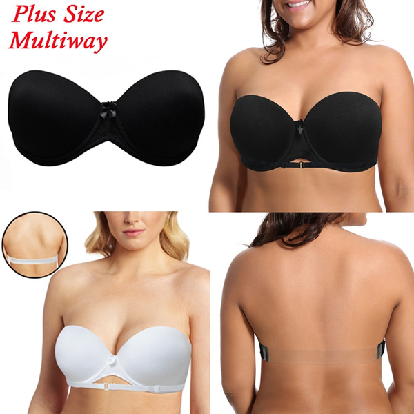 Wedding Multiway Strapless Padded Push Up Bra Invisible Clear Back Straps Plus Women S Clothing