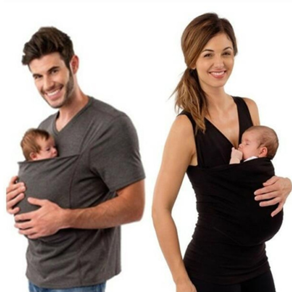 mom and baby hoodie carrier