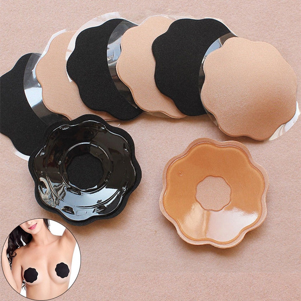 1 Pair Reusable Self Adhesive Silicone Breast Bra Petal Nipple Cover Pad  Strapless Bra Pasties