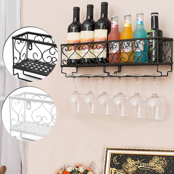 White Black Wall Mounted Wine Cup Rack Bottle Champagne Glass Holder Shelf Bar Accessory Wish - Wall Mounted Wine Glass Rack White White Black Wall Mounted Wine Cup Rack Bottle Champagne Glass Holder Shelf Bar Accessory Wish - Wall Mounted Wine Glass Rack White