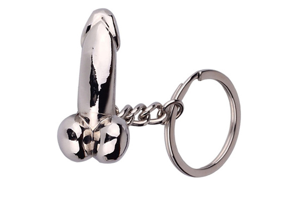 Male Genitalia Keychain for Lovers Metal Sexy Dick Penis Keyring Car  Accessories