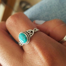 Antique, Sterling, Turquoise, wedding ring