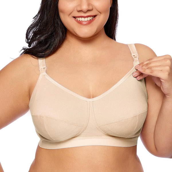 Gratlin Women's Softcup Supportive Plus Size Wirefree Cotton