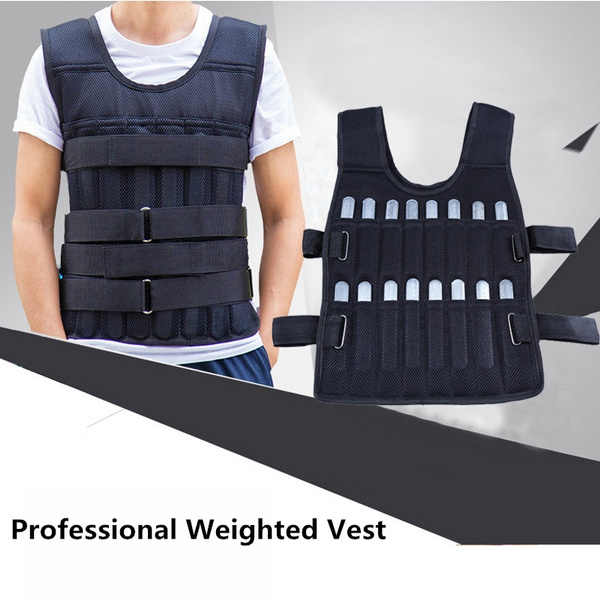 22lbs Adjustable Weighted Workout Weight Vest Fitness Training Waistcoat T4N2 
