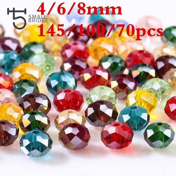 100PCS Crystal Glass Faceted Loose Spacer Beads lot DIY 4mm V7T1 Jewelry 6m L4W8