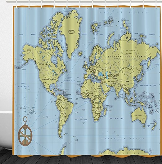 High School Classroom Decor Political World Map with Capitals and ...