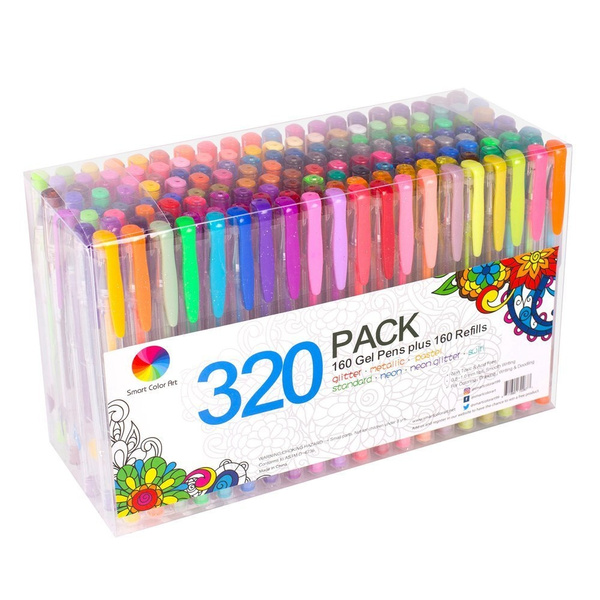  160 Pack Gel Pens for Adult Coloring Books, 36 Colors Dual  Brush Markers Pen for Drawing : Arts, Crafts & Sewing