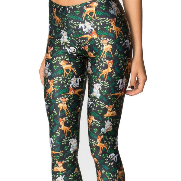 waist Deer Bambi Animail Print Leggings 