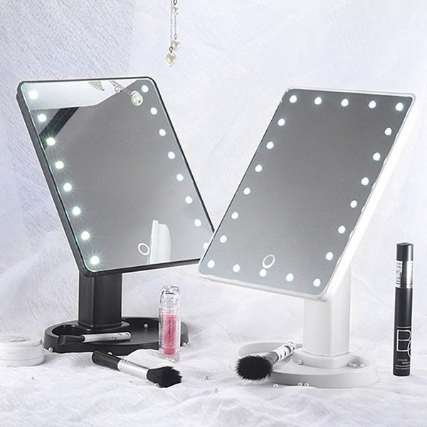 16 22 Led 360 Rotated Women S Makeup, Tabletop Light Up Mirror