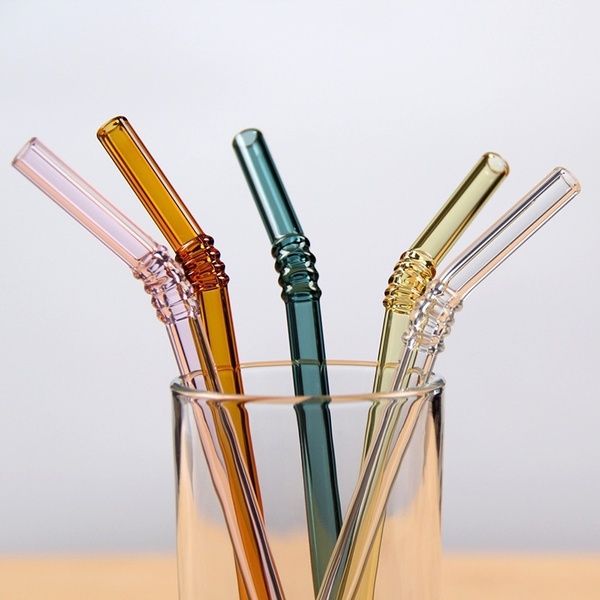 Handmade Colored Glass Straws