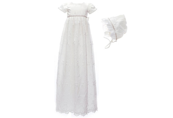 Empire-line ramage Chantilly lace christening dress with short sleeves in  Multicolor for | Dolce&Gabbana® US