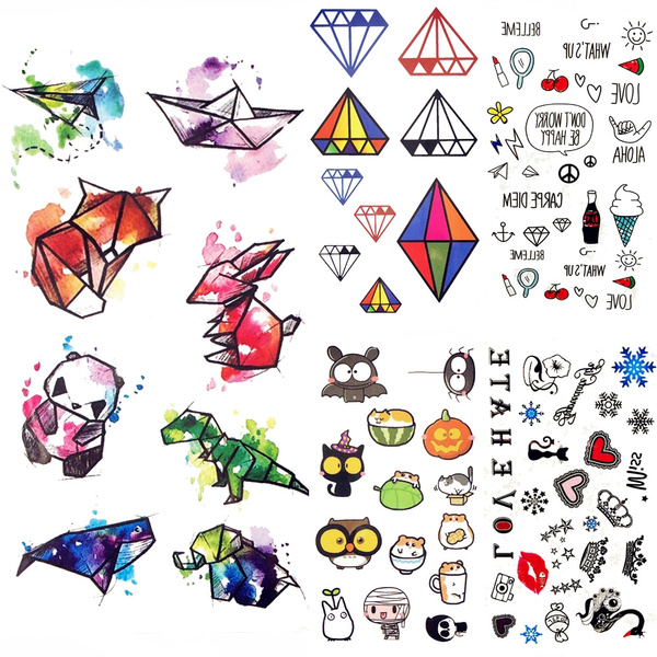 Body Art Waterproof Temporary Tattoos For Men And Women Sex Lovely 3d  Cartoon Design Small Tattoo Sticker Wholesale Hc1175 - Temporary Tattoos -  AliExpress