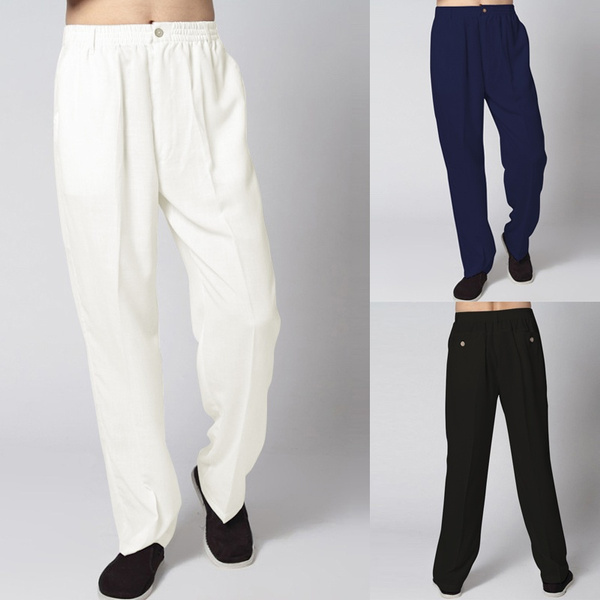 plus size white linen trousers
