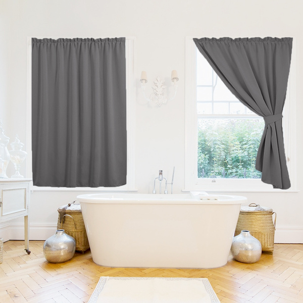 Summer Blackout Top Velcro Stickers Curtains Easy install for NO Rod Window  soundproof privacy drapes.