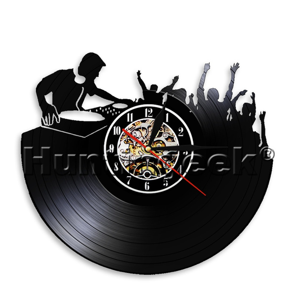 DJ Customize Name LED Vinyl Record Wall Clock Personal Home Wall