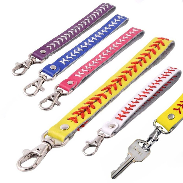 Baseball clearance leather keychain