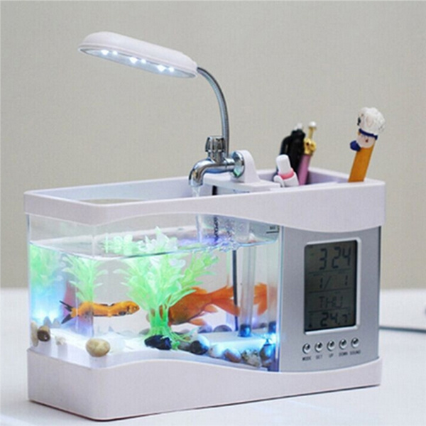 Mini Fish Tank Aquarium, Fish Tank Table Lamp