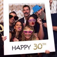 16/18/30/40/50/60th 21st Frame Photo Booth Props Happy Birthday Paper Party