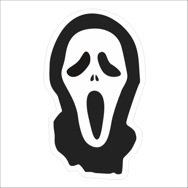 2PCS Scream Mask Vinyl Car Bumper Sticker Wall Window Truck Windshield ...