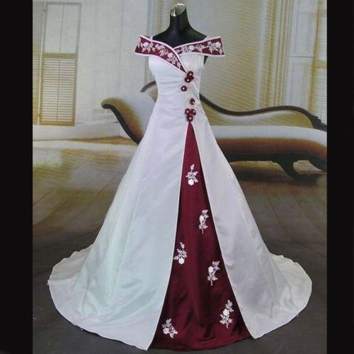 wedding dresses white and red