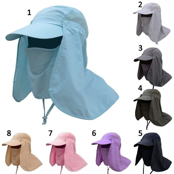 Outdoor Sun Hat UV Protection Fishing Hike Caps Face Neck Flap