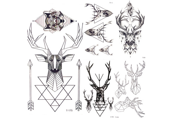 geometric moose tattoo