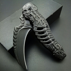 stonewashknife, skull, camping, engraveknife