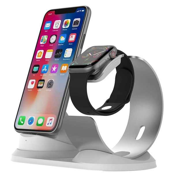 Charging Stand Compatible With Iphone Apple Watch Charging Station Docking Holder Support For Apple Watch Series 4 3 2 1 Nightstand Mode And Iphone Xs X 8 7 7plus 6s Se 5s Aluminum Wish