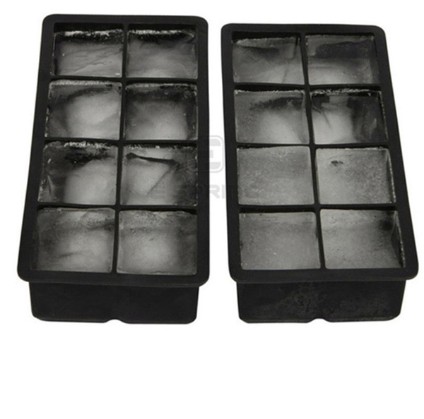  Ice Cube Trays Large Size Silicone Square Ice Cube