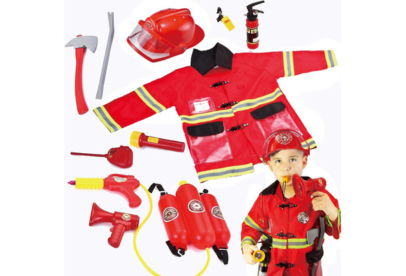 Joyin Toy Kids Fireman Fire Fighter Costume Pretend Play Dress-up