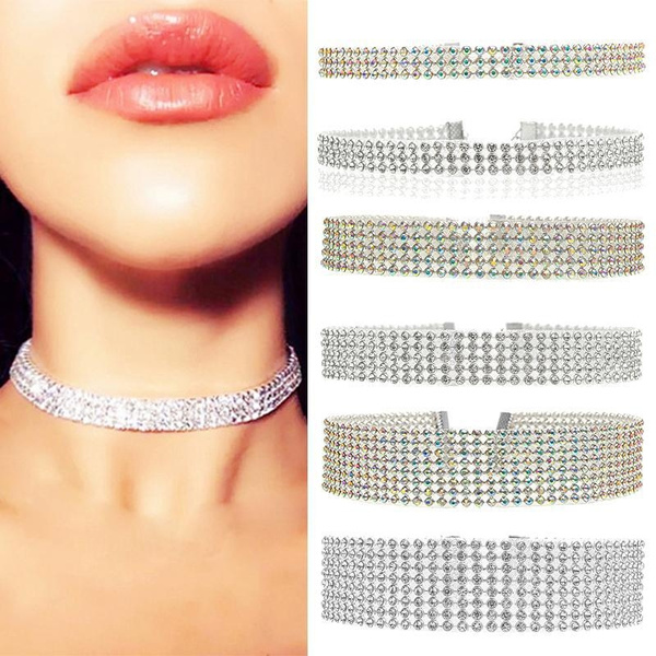 Women Gift Full Diamond Crystal Rhinestone Choker Necklace Charm Wedding Jewelry 