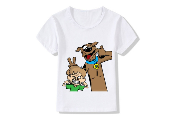 Machine And Clothes Cute Mystery Funny Girls Tops Tee Kids T-Shirt Summer Doo Wish Children Design Shaggy Scooby Boys Cartoon |
