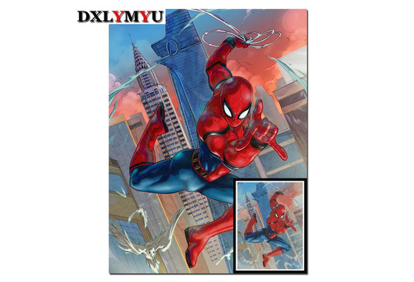 5D DIY Diamond Embroidery Spiderman Cartoon Picture 3D Diamond Painting  Cross Stitch Full Rhinestone Mosaic Decoration
