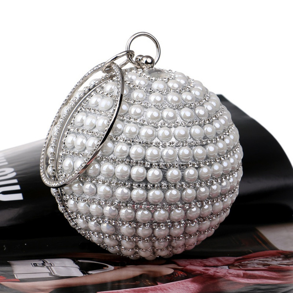 Junona - Girls Pink Glitter Ball Clutch Bag (14cm) | Childrensalon